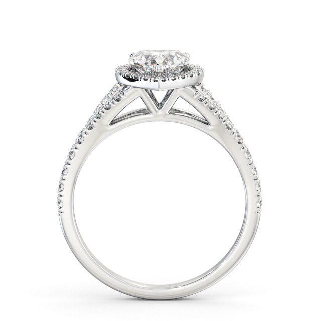 Halo Heart Diamond Engagement Ring 18K White Gold - Castillo ENHE29_WG_UP