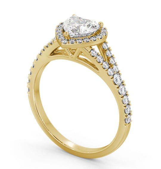  Halo Heart Diamond Engagement Ring 18K Yellow Gold - Castillo ENHE29_YG_THUMB1 