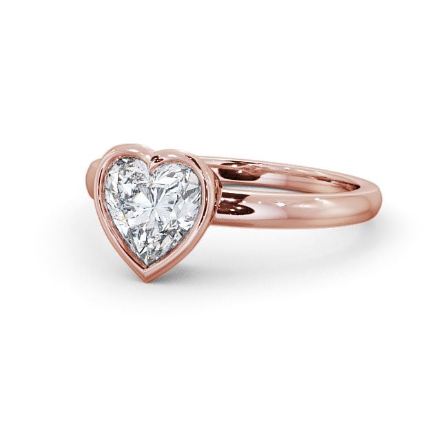 Heart Diamond Engagement Ring 18K Rose Gold Solitaire - Deri ENHE2_RG_FLAT