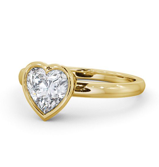 Heart Diamond Open Bezel Engagement Ring 18K Yellow Gold Solitaire ENHE2_YG_THUMB2 