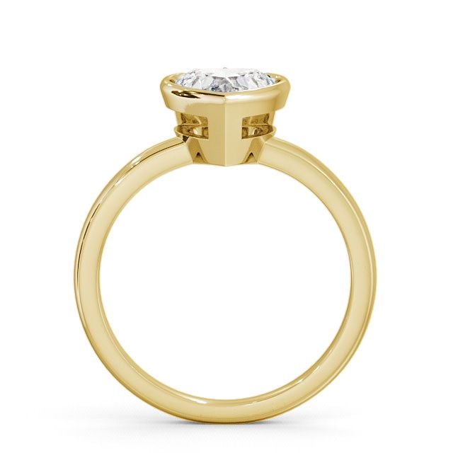 Heart Diamond Engagement Ring 18K Yellow Gold Solitaire - Deri ENHE2_YG_UP