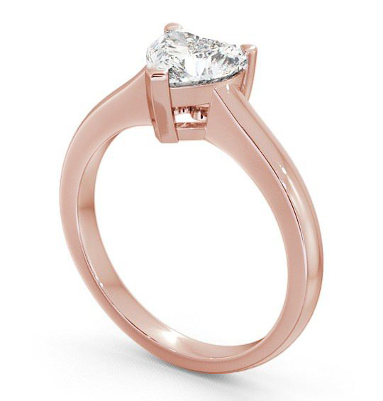 Heart Diamond 3 Prong Engagement Ring 18K Rose Gold Solitaire ENHE3_RG_THUMB1