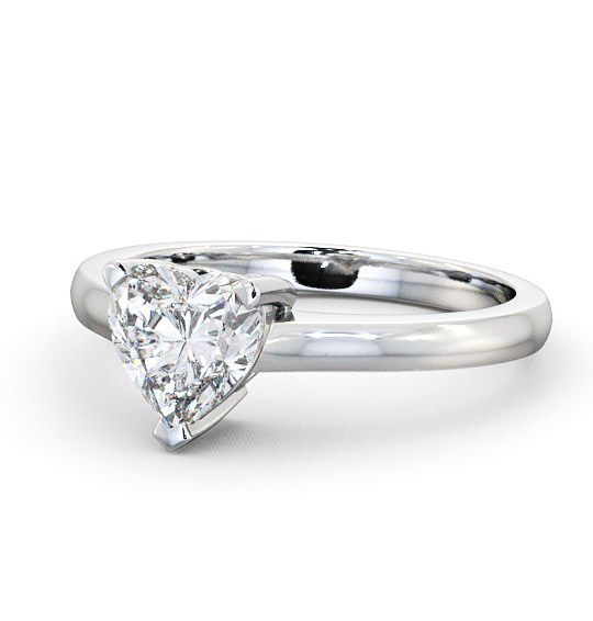 Heart Diamond 3 Prong Engagement Ring 18K White Gold Solitaire ENHE3_WG_THUMB2 