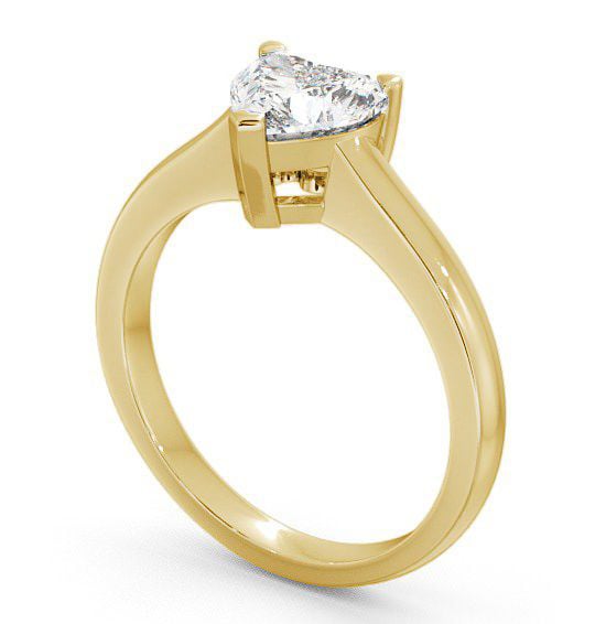 Heart Diamond 3 Prong Engagement Ring 9K Yellow Gold Solitaire ENHE3_YG_THUMB1