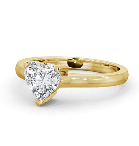 Heart Diamond 3 Prong Engagement Ring 18K Yellow Gold Solitaire ENHE3_YG_THUMB2 