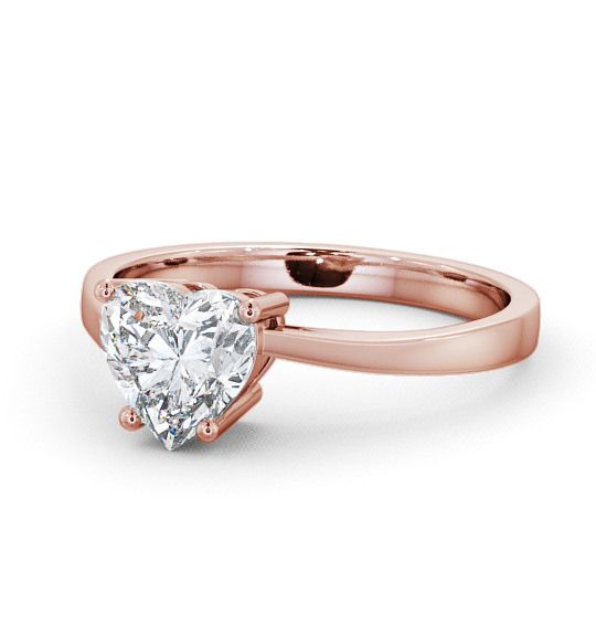 Heart Diamond 4 Prong Engagement Ring 18K Rose Gold Solitaire ENHE4_RG_THUMB2 