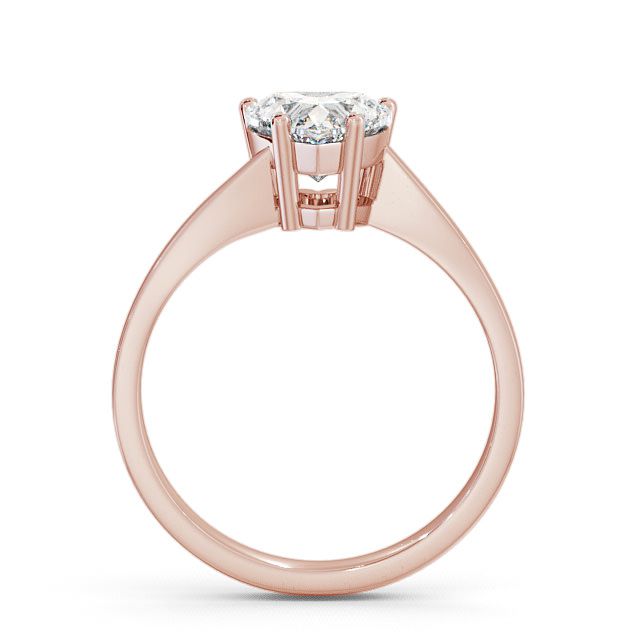 Heart Diamond Engagement Ring 9K Rose Gold Solitaire - Zelah ENHE4_RG_UP