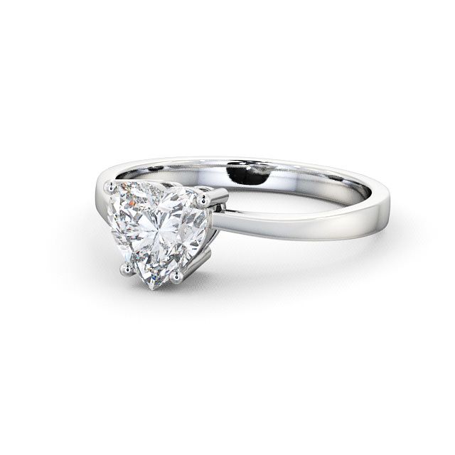Heart Diamond Engagement Ring Palladium Solitaire - Zelah ENHE4_WG_FLAT