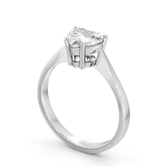 Heart Diamond Engagement Ring Palladium Solitaire - Zelah ENHE4_WG_SIDE