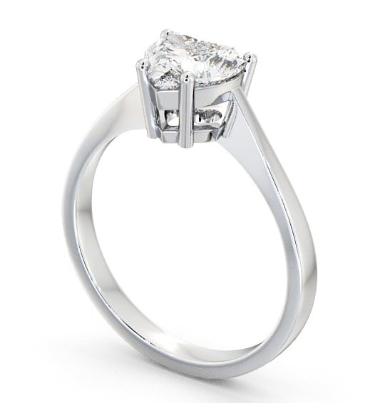 Heart Diamond 4 Prong Engagement Ring 9K White Gold Solitaire ENHE4_WG_THUMB1