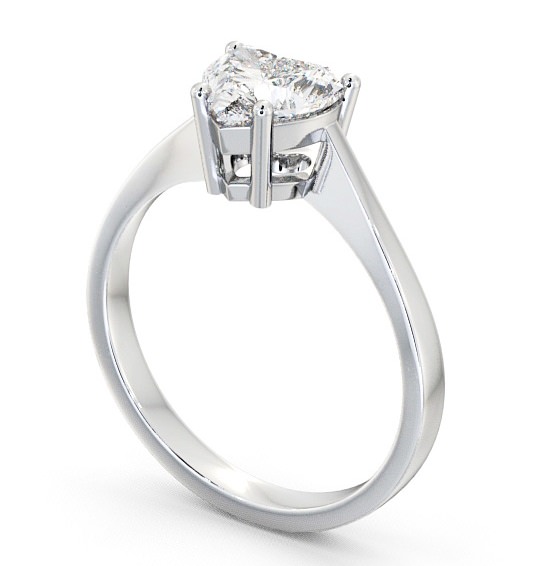 Heart Diamond 4 Prong Engagement Ring Platinum Solitaire ENHE4_WG_THUMB1