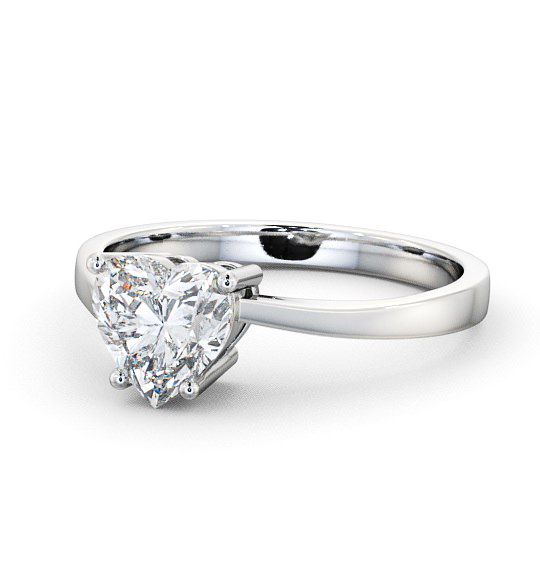  Heart Diamond Engagement Ring 18K White Gold Solitaire - Zelah ENHE4_WG_THUMB2 