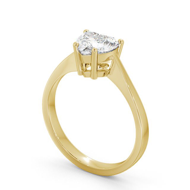 Heart Diamond Engagement Ring 18K Yellow Gold Solitaire - Zelah ENHE4_YG_SIDE