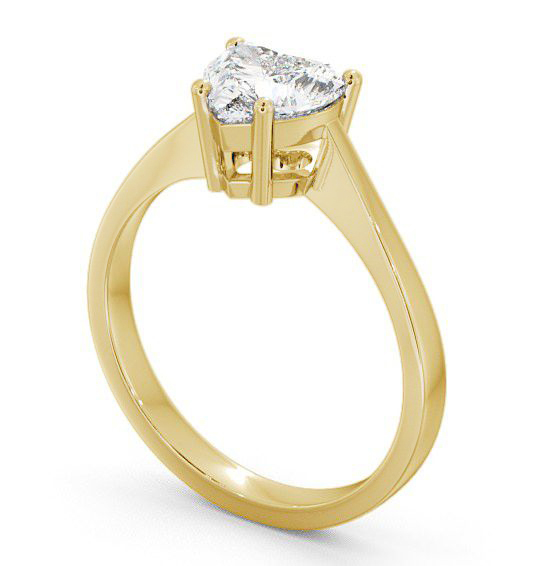 Heart Diamond 4 Prong Engagement Ring 9K Yellow Gold Solitaire ENHE4_YG_THUMB1