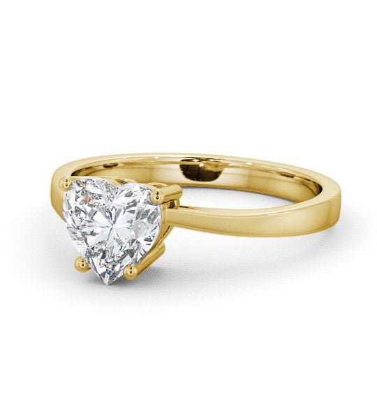 Heart Diamond 4 Prong Engagement Ring 18K Yellow Gold Solitaire ENHE4_YG_THUMB2 