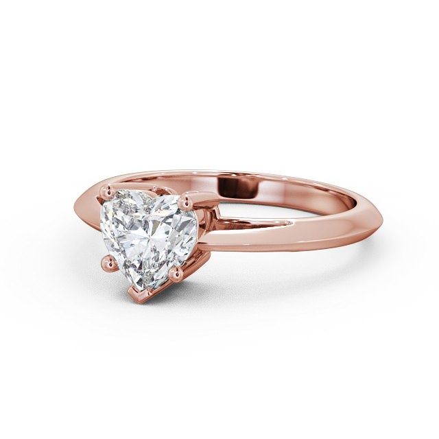 Heart Diamond Engagement Ring 9K Rose Gold Solitaire - Caitlin ENHE5_RG_FLAT