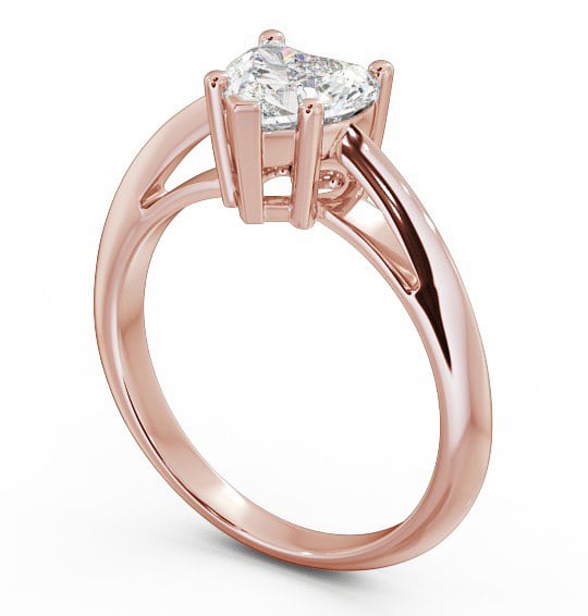 Heart Diamond 5 Prong Engagement Ring 9K Rose Gold Solitaire ENHE5_RG_THUMB1