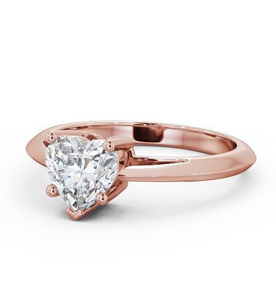 Heart Diamond 5 Prong Engagement Ring 18K Rose Gold Solitaire ENHE5_RG_THUMB2 
