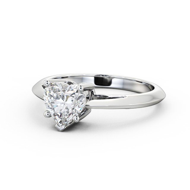 Heart Diamond Engagement Ring Platinum Solitaire - Caitlin ENHE5_WG_FLAT