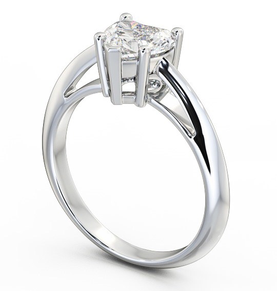 Heart Diamond 5 Prong Engagement Ring Palladium Solitaire ENHE5_WG_THUMB1