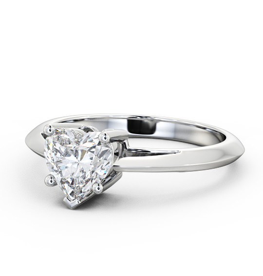 Heart Diamond 5 Prong Engagement Ring Platinum Solitaire ENHE5_WG_THUMB2 