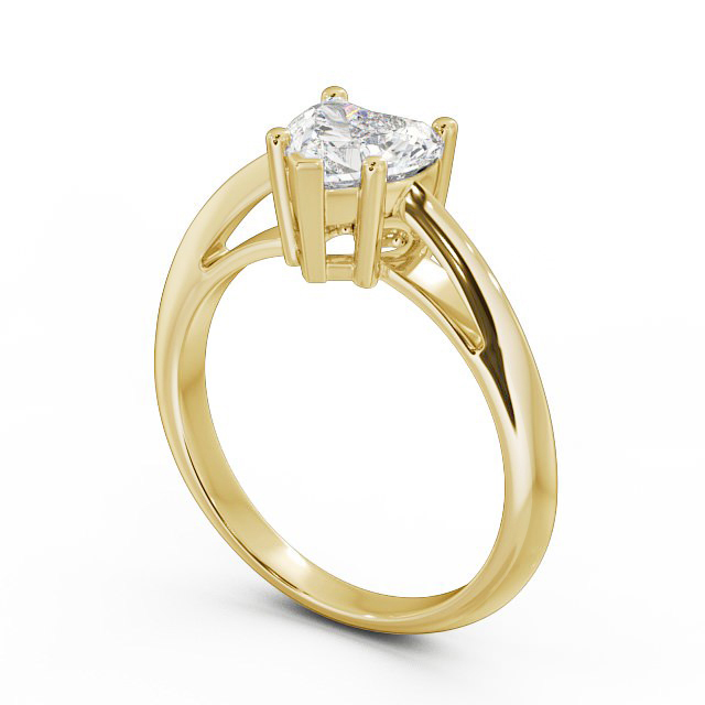Heart Diamond Engagement Ring 9K Yellow Gold Solitaire - Caitlin ENHE5_YG_SIDE