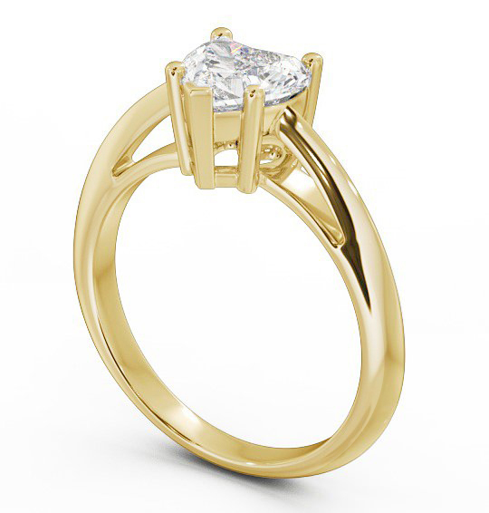 Heart Diamond 5 Prong Engagement Ring 18K Yellow Gold Solitaire ENHE5_YG_THUMB1