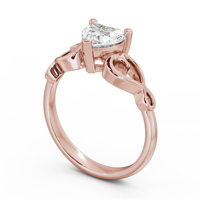 Heart Diamond Engagement Ring 18K Rose Gold Solitaire - Jenina ENHE6_RG_SIDE