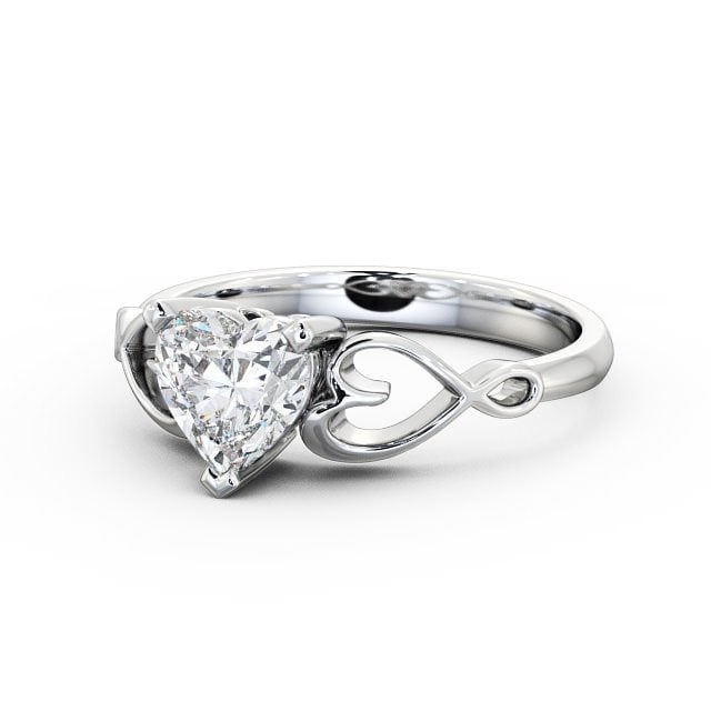 Heart Diamond Engagement Ring 9K White Gold Solitaire - Jenina ENHE6_WG_FLAT