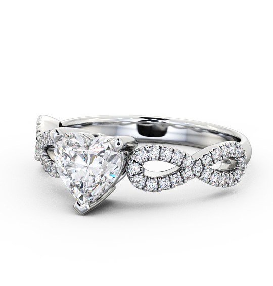  Heart Diamond Engagement Ring Platinum Solitaire With Side Stones - Leah ENHE7_WG_THUMB2 