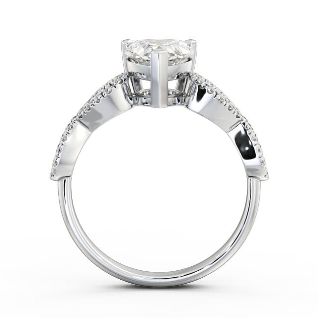 Heart Diamond Engagement Ring Palladium Solitaire With Side Stones - Leah ENHE7_WG_UP