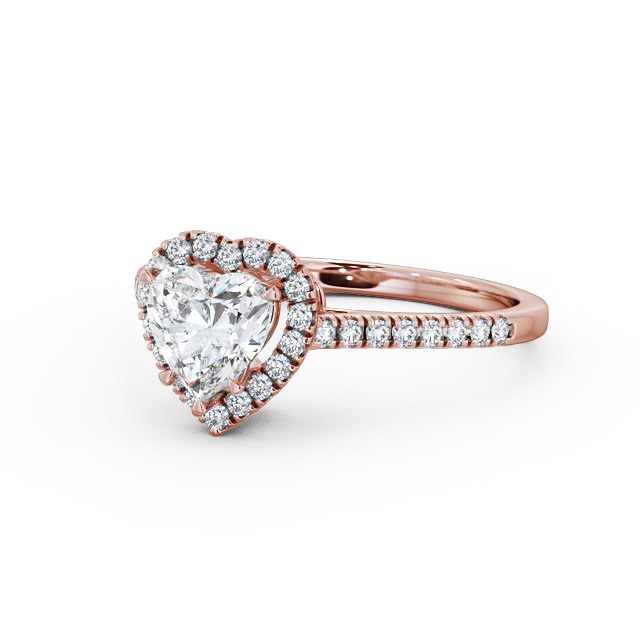 Halo Heart Diamond Engagement Ring 18K Rose Gold - Joella ENHE8_RG_FLAT