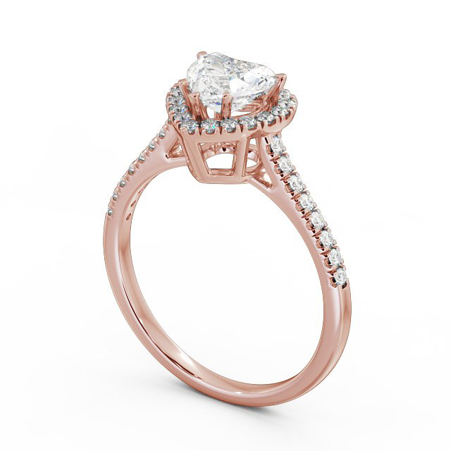 Halo Heart Diamond Engagement Ring 18K Rose Gold - Joella ENHE8_RG_SIDE