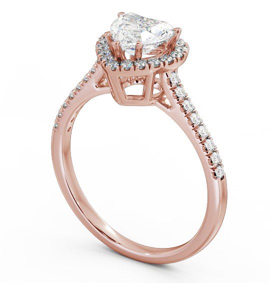 Halo Heart Diamond High Setting Engagement Ring 9K Rose Gold ENHE8_RG_THUMB1