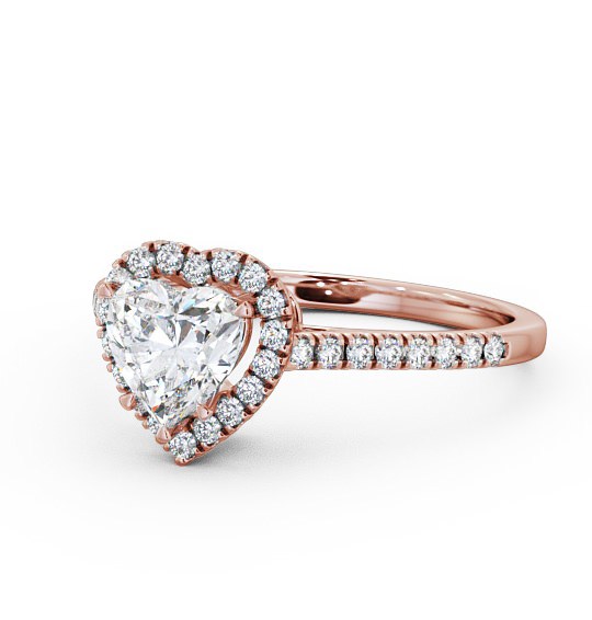 Halo Heart Diamond High Setting Engagement Ring 9K Rose Gold ENHE8_RG_THUMB2 