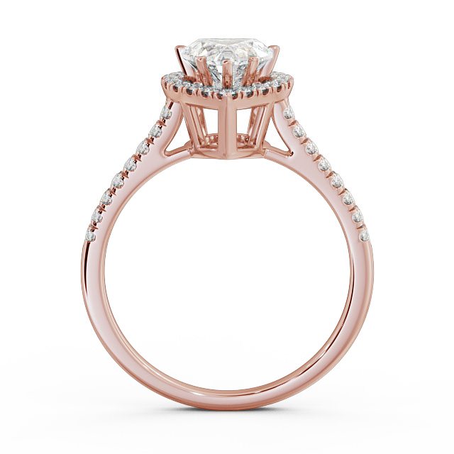 Halo Heart Diamond Engagement Ring 18K Rose Gold - Joella ENHE8_RG_UP