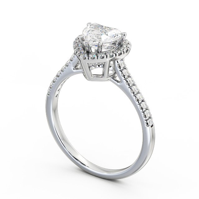 Halo Heart Diamond Engagement Ring 9K White Gold - Joella ENHE8_WG_SIDE