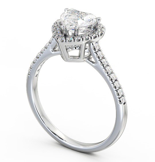 Halo Heart Diamond High Setting Engagement Ring Palladium ENHE8_WG_THUMB1