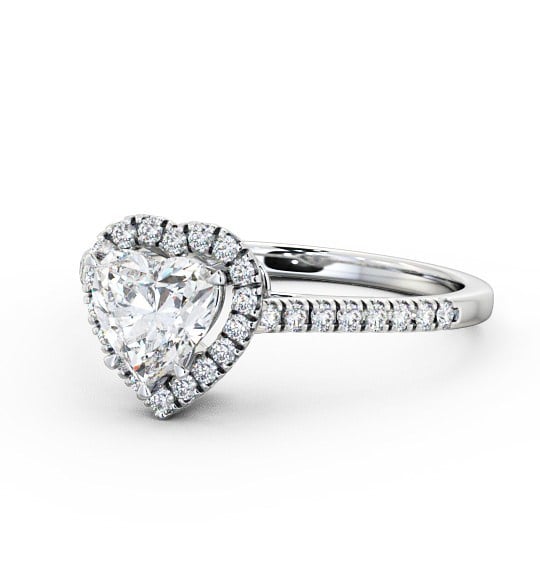 Halo Heart Diamond High Setting Engagement Ring 9K White Gold ENHE8_WG_THUMB2 