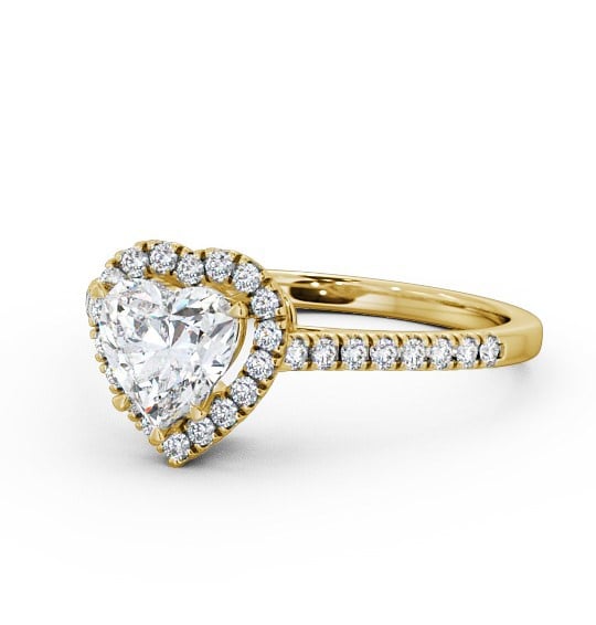 Halo Heart Diamond High Setting Engagement Ring 18K Yellow Gold ENHE8_YG_THUMB2 