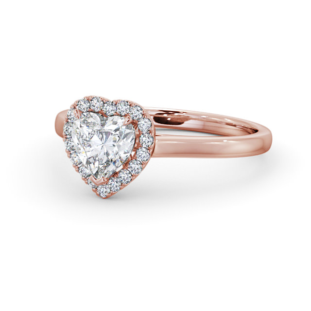 Halo Heart Diamond Engagement Ring 9K Rose Gold - Milford ENHE9_RG_FLAT