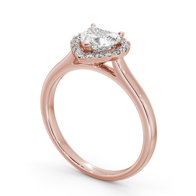 Halo Heart Diamond Engagement Ring 9K Rose Gold - Milford ENHE9_RG_SIDE