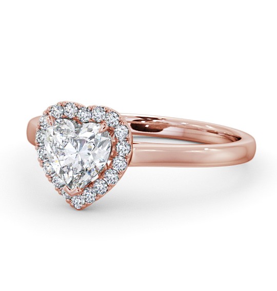 Halo Heart Diamond Classic Engagement Ring 9K Rose Gold ENHE9_RG_THUMB2 