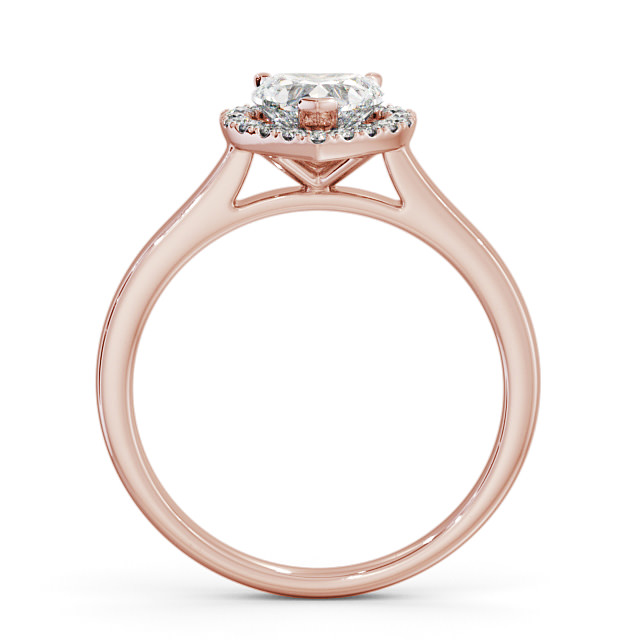 Halo Heart Diamond Engagement Ring 9K Rose Gold - Milford ENHE9_RG_UP