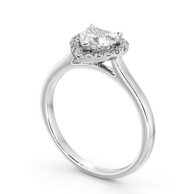 Halo Heart Diamond Engagement Ring Platinum - Milford