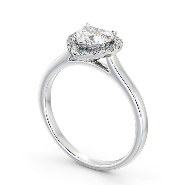 Halo Heart Diamond Engagement Ring 18K White Gold - Milford | Angelic ...