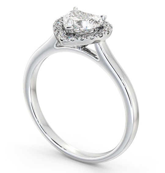 Halo Heart Diamond Engagement Ring 18K White Gold - Milford ENHE9_WG_THUMB1