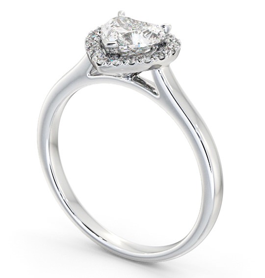 Halo Heart Diamond Classic Engagement Ring Platinum ENHE9_WG_THUMB1