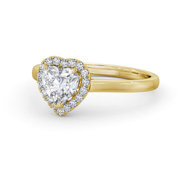 Halo Heart Diamond Engagement Ring 9k Yellow Gold Milford Angelic Diamonds