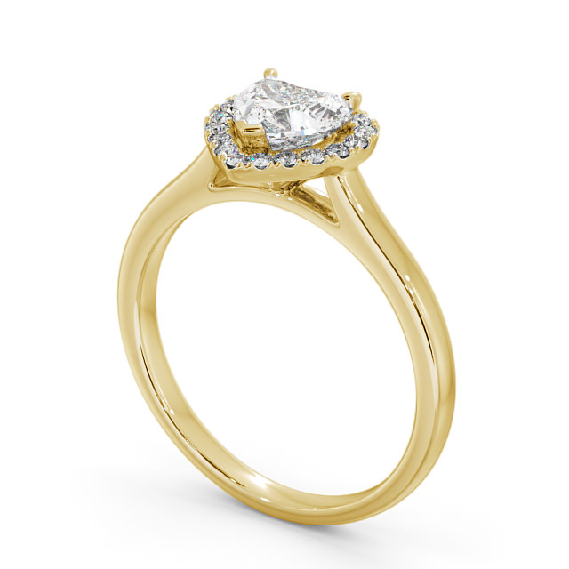 Halo Heart Diamond Engagement Ring 18K Yellow Gold - Milford ENHE9_YG_SIDE